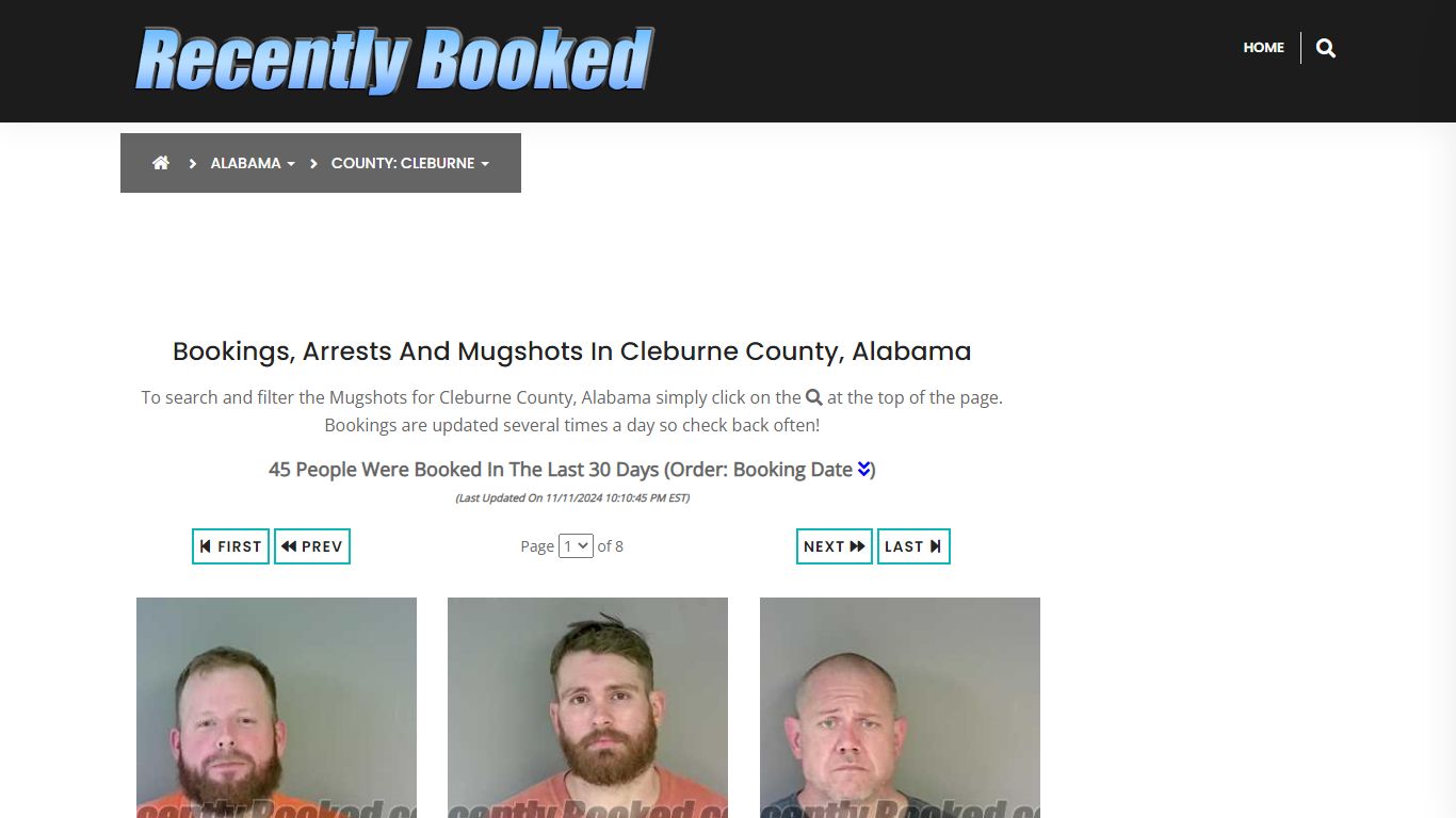 Bookings, Arrests and Mugshots in Cleburne County, Alabama