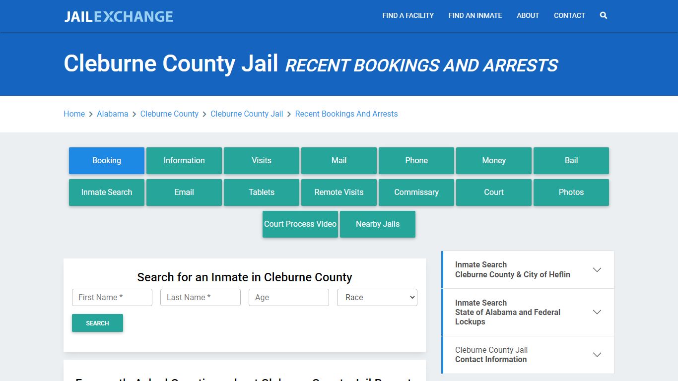 Cleburne County Jail AL Recent Arrests and Bookings - Jail Exchange