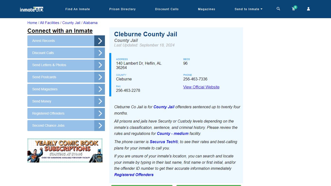 Cleburne County Jail - Inmate Locator